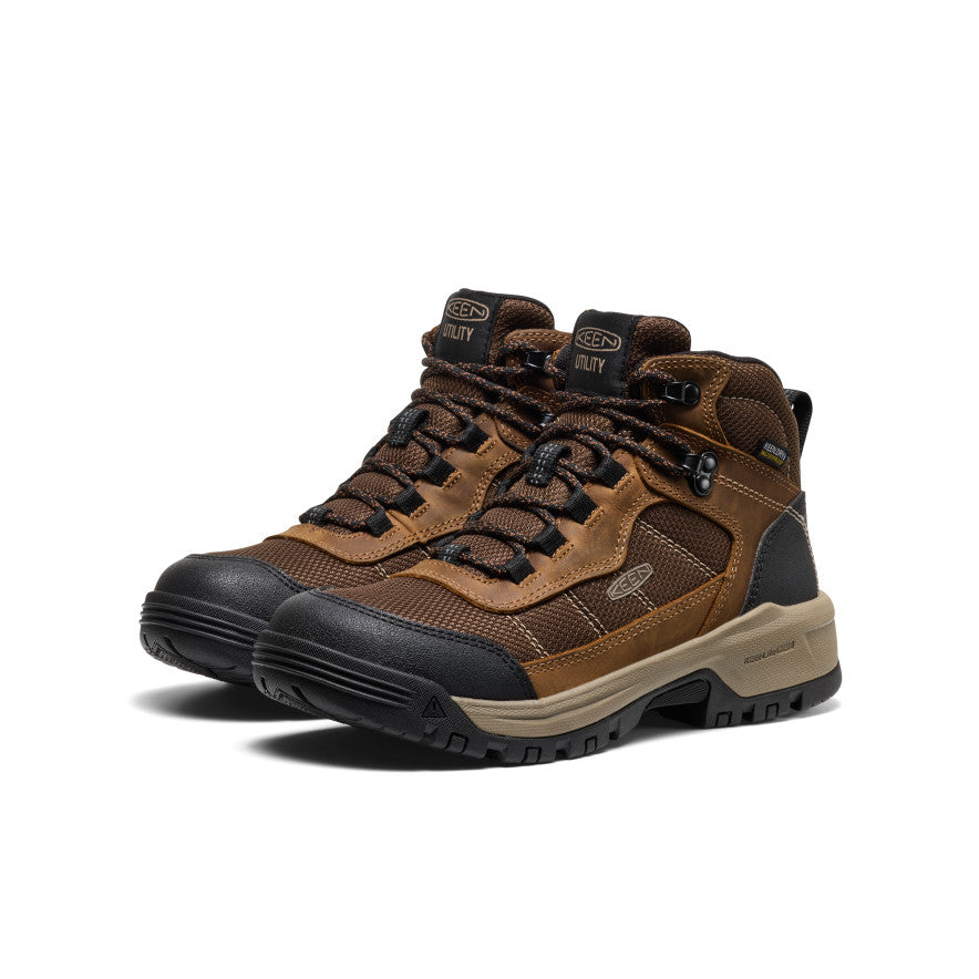 Women's Skokie Waterproof Work Boot (Soft Toe) | Bison/Black - Image 2