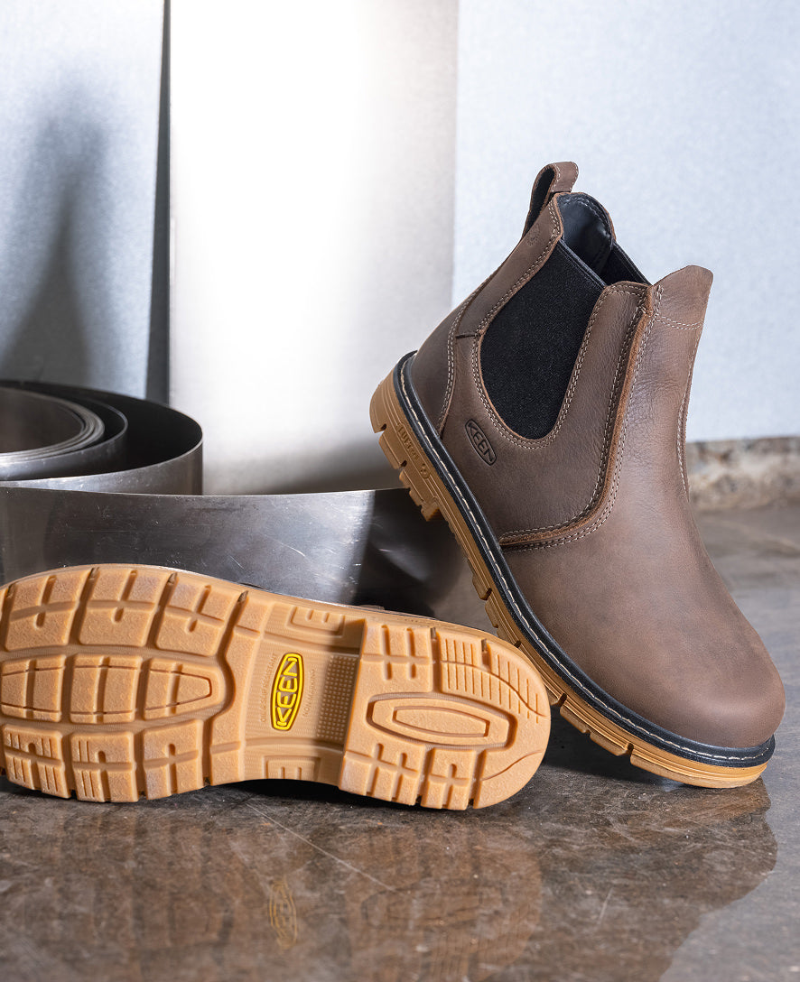 Men's San Jose Chelsea 90° Heel Boot (Aluminum Toe) | Cascade Brown/Gum - Image 9