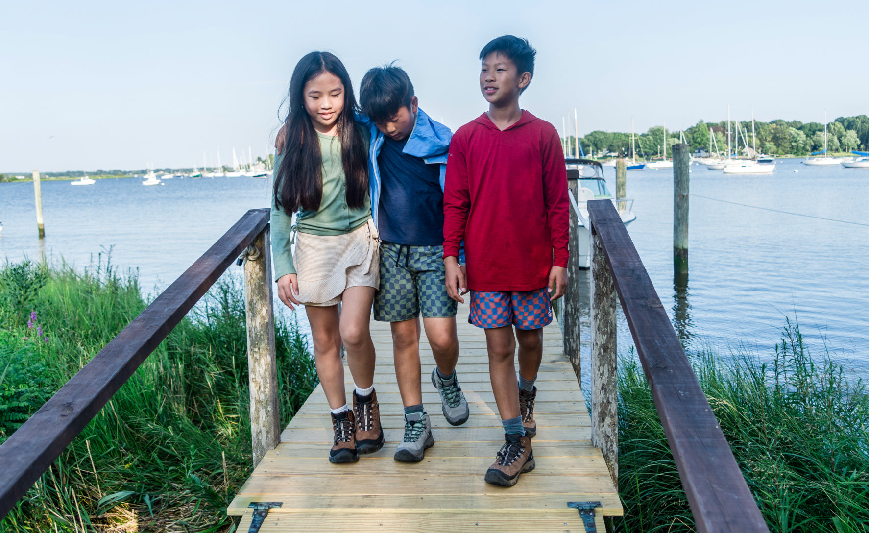 Little Kids' Targhee IV Waterproof Hiking Boot | Alloy/Granite Green - Image 7