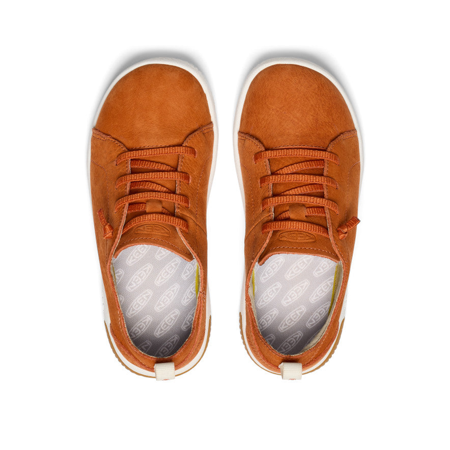 Big Kids' KNX Leather Sneaker | Gold Flame/Star White - Image 4