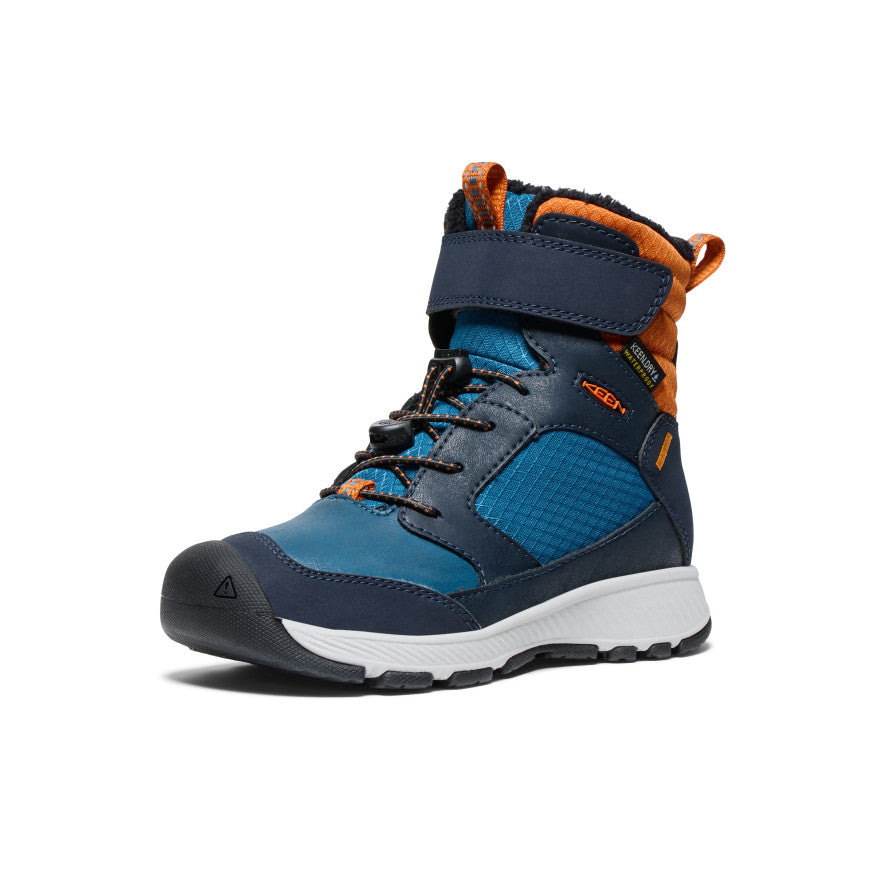 Little Kids' Skua Waterproof Winter Boot | Sky Captain/Gold Flame - Image 3