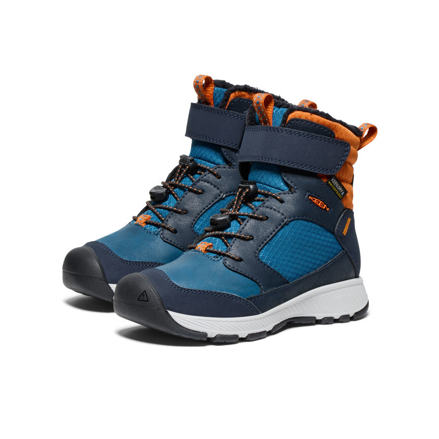 Little Kids' Skua Waterproof Winter Boot | Sky Captain/Gold Flame - Image 2